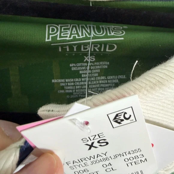 Peanuts Women’s Pullover Striped Rugby Polo Long Sleeve XS Sold Out - Picture 6 of 8